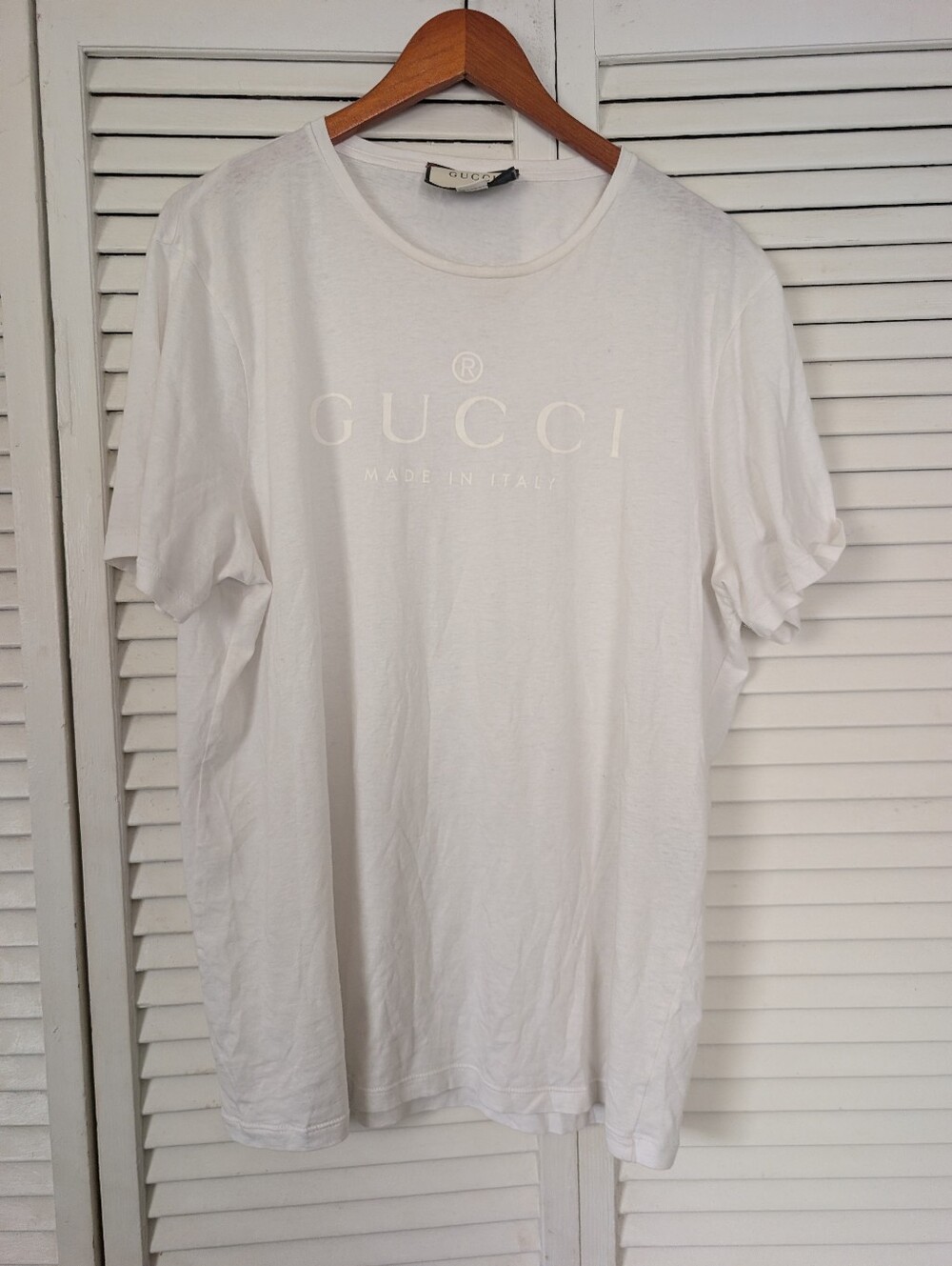 Gucci White Logo Crew Tee - Men's XXXL (Fits Like A Large)